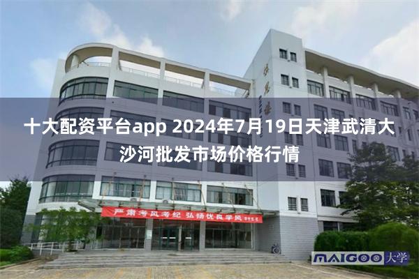 十大配资平台app 2024年7月19日天津武清大沙河批发市场价格行情