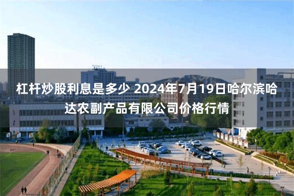 杠杆炒股利息是多少 2024年7月19日哈尔滨哈达农副产品有限公司价格行情