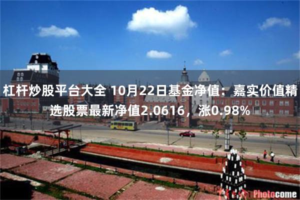 杠杆炒股平台大全 10月22日基金净值：嘉实价值精选股票最新净值2.0616，涨0.98%