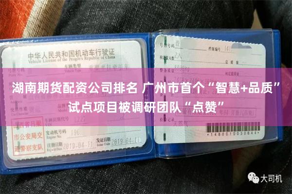 湖南期货配资公司排名 广州市首个“智慧+品质”试点项目被调研团队“点赞”